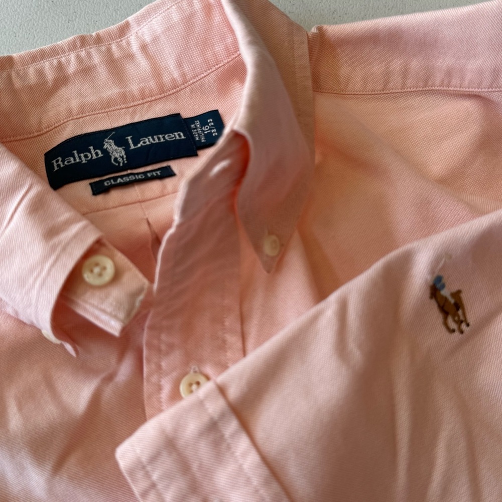 Ralph Lauren Men’s 16 32/33 Classic Fit Light Orange Long Sleeve Button Down